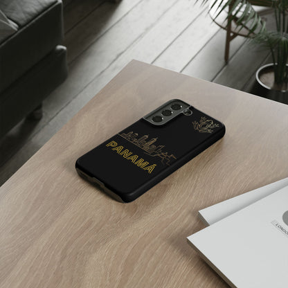 Panamá Skyline Tough Phone Case in black