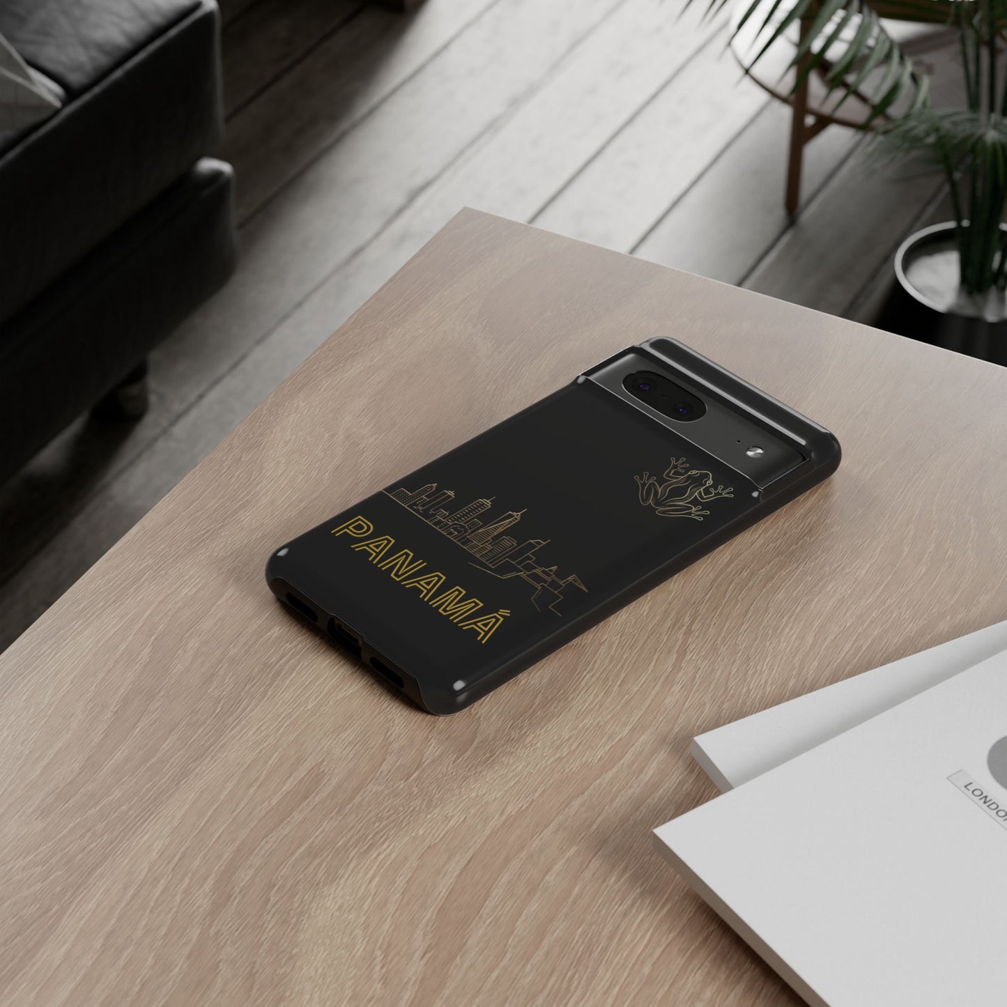 Panamá Skyline Tough Phone Case in black