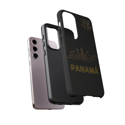 Panamá Skyline Tough Phone Case in black