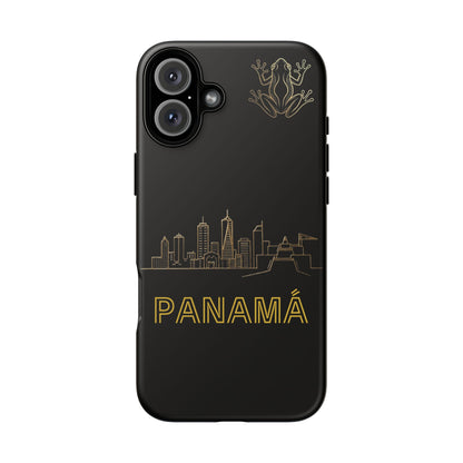 Panamá Skyline Tough Phone Case in black