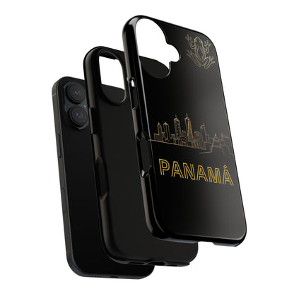 Panamá Skyline Tough Phone Case in black