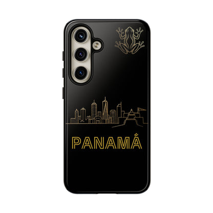 Panamá Skyline Tough Phone Case in black