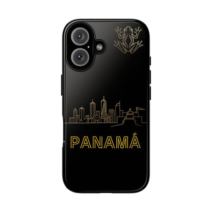 Panamá Skyline Tough Phone Case in black