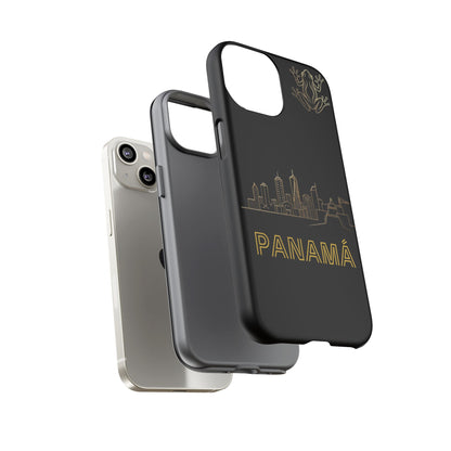 Panamá Skyline Tough Phone Case in black