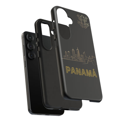 Panamá Skyline Tough Phone Case in black