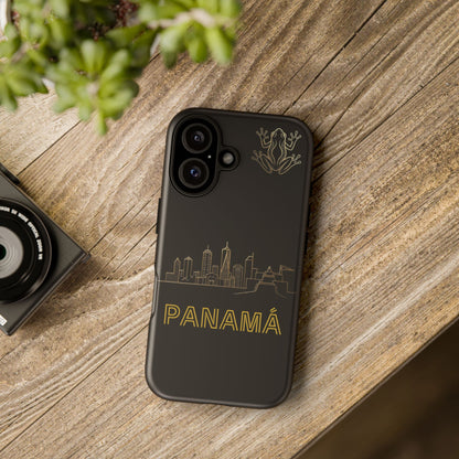 Panamá Skyline Tough Phone Case in black
