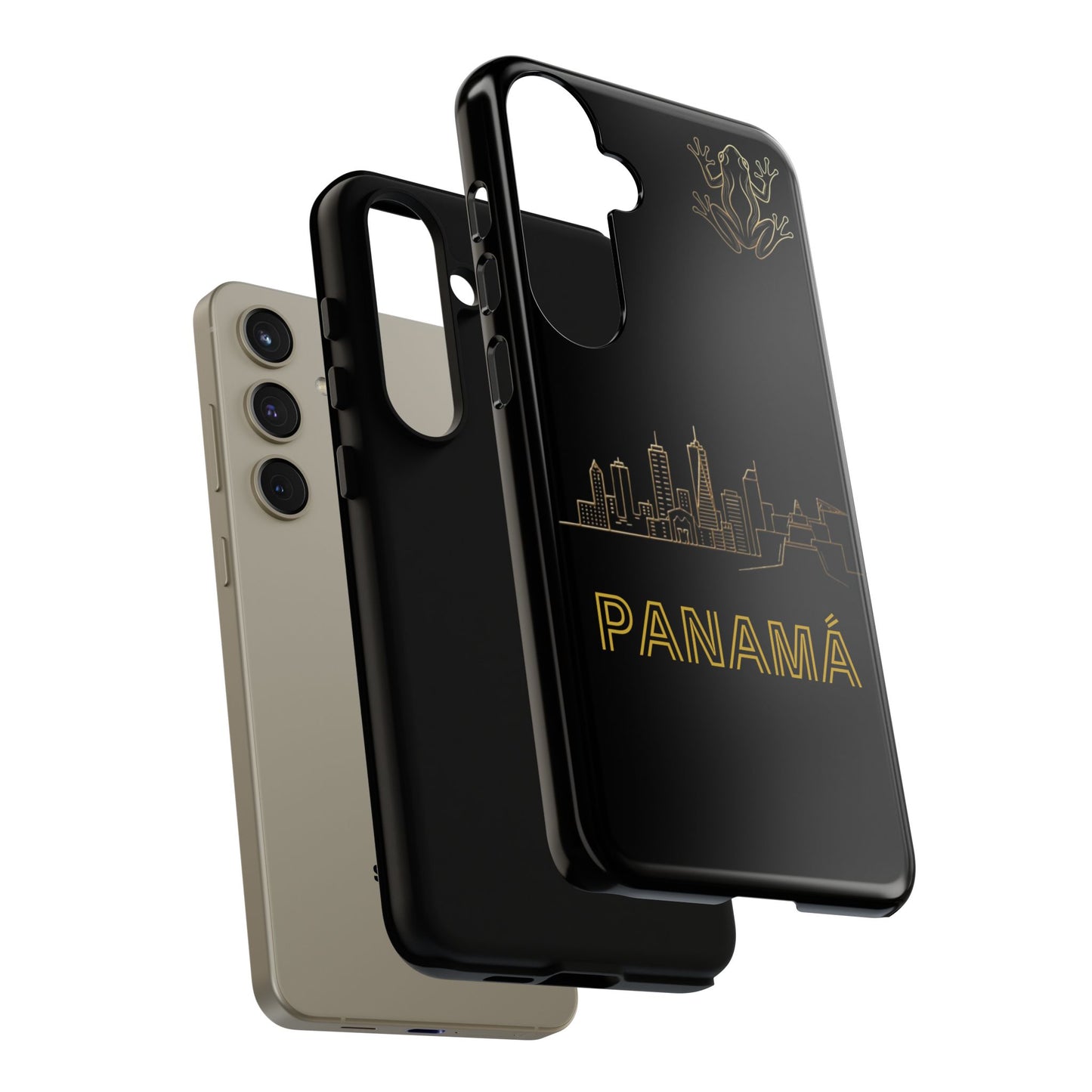Panamá Skyline Tough Phone Case in black