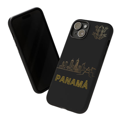 Panamá Skyline Tough Phone Case in black