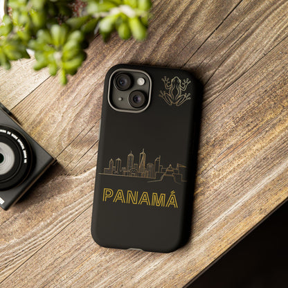 Panamá Skyline Tough Phone Case in black