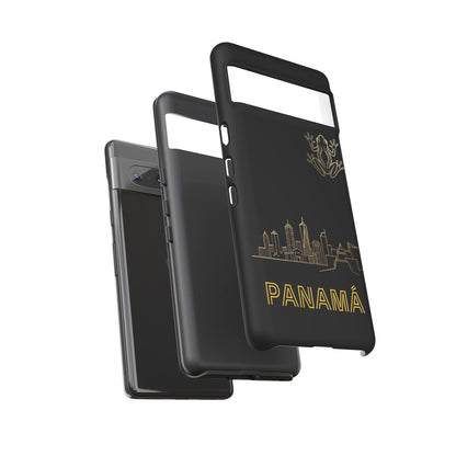 Panamá Skyline Tough Phone Case in black