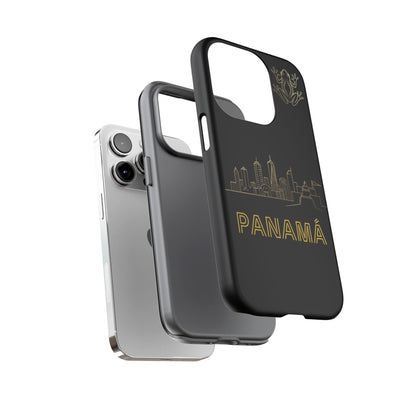 Panamá Skyline Tough Phone Case in black