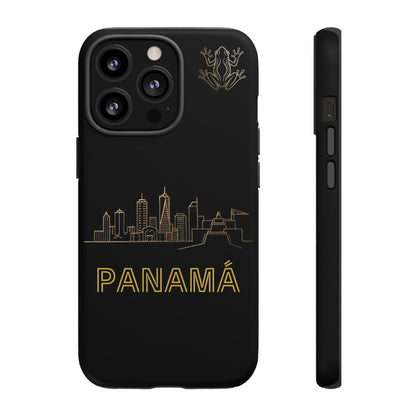 Panamá Skyline Tough Phone Case in black