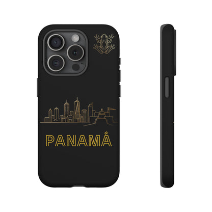 Panamá Skyline Tough Phone Case in black