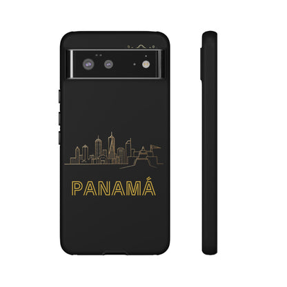 Panamá Skyline Tough Phone Case in black