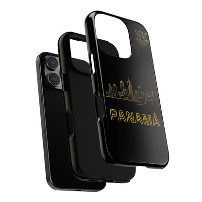 Panamá Skyline Tough Phone Case in black