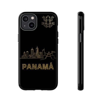 Panamá Skyline Tough Phone Case in black