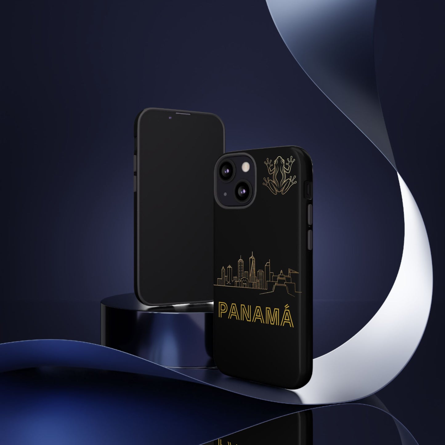 Panamá Skyline Tough Phone Case in black